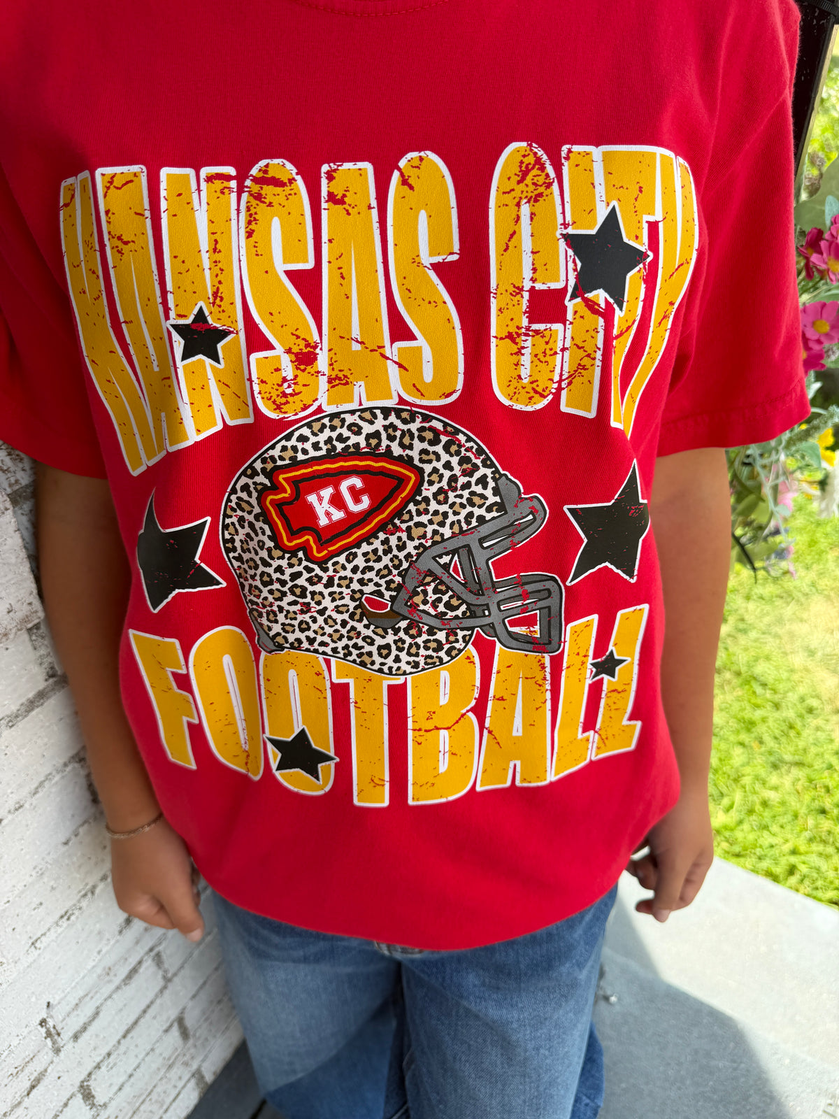 KANSAS CITY FOOTBALL FAVE STARS TEE (RED CC)