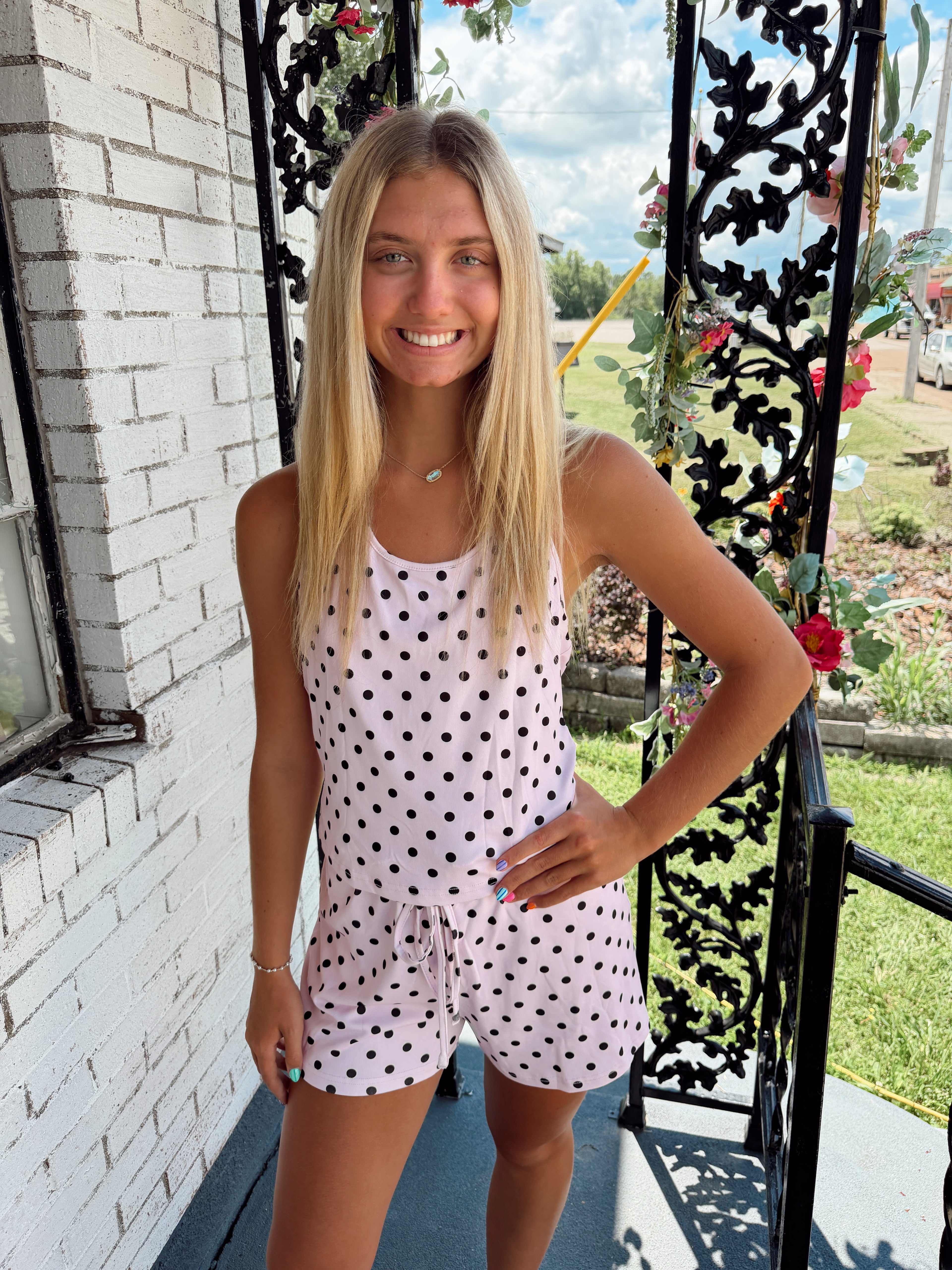 Pink Polka Dot Athletic Set