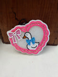 Scalloped Heart with Goose Car Freshie 