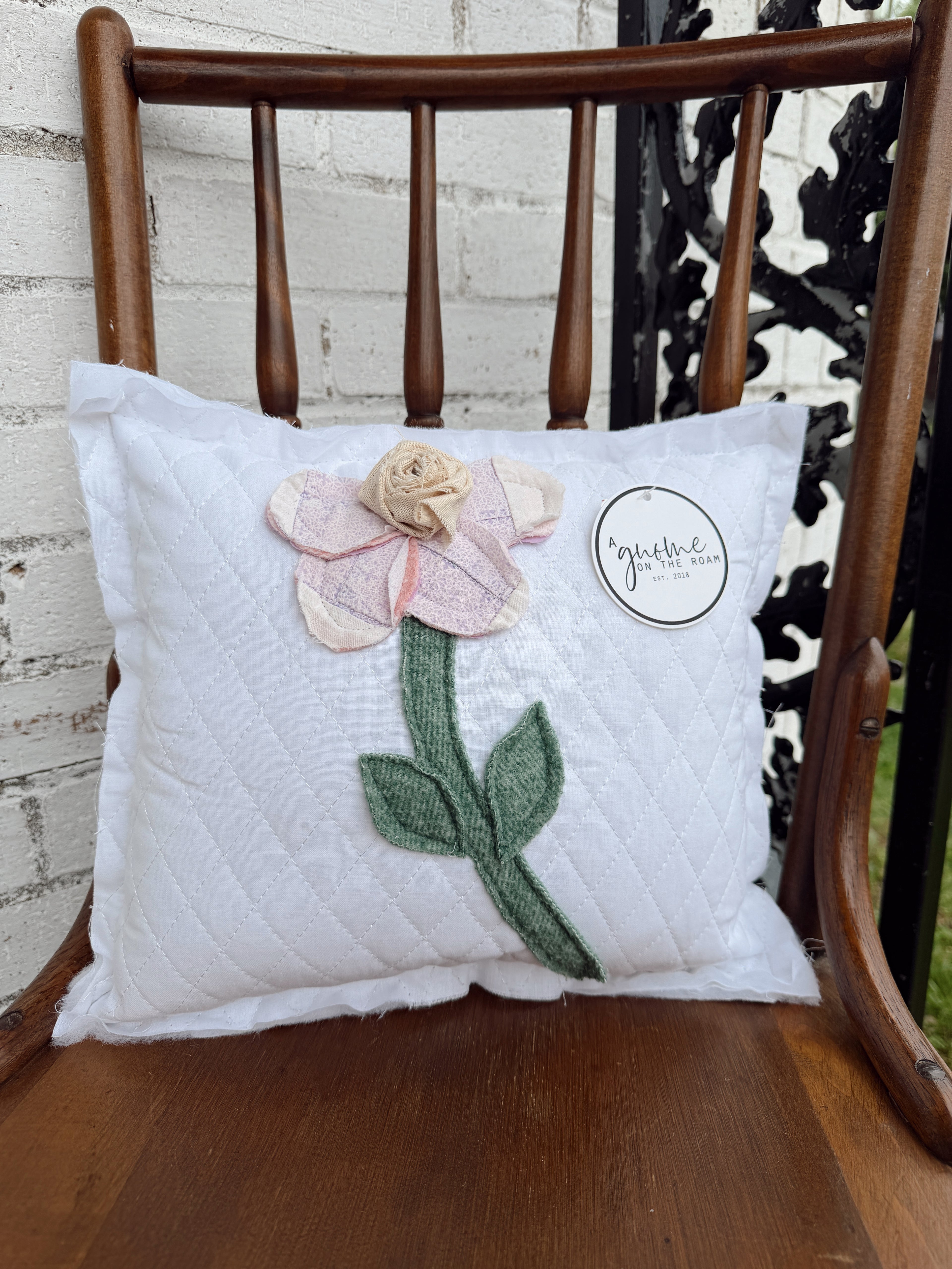 Purple Flower Quilt Pillow
