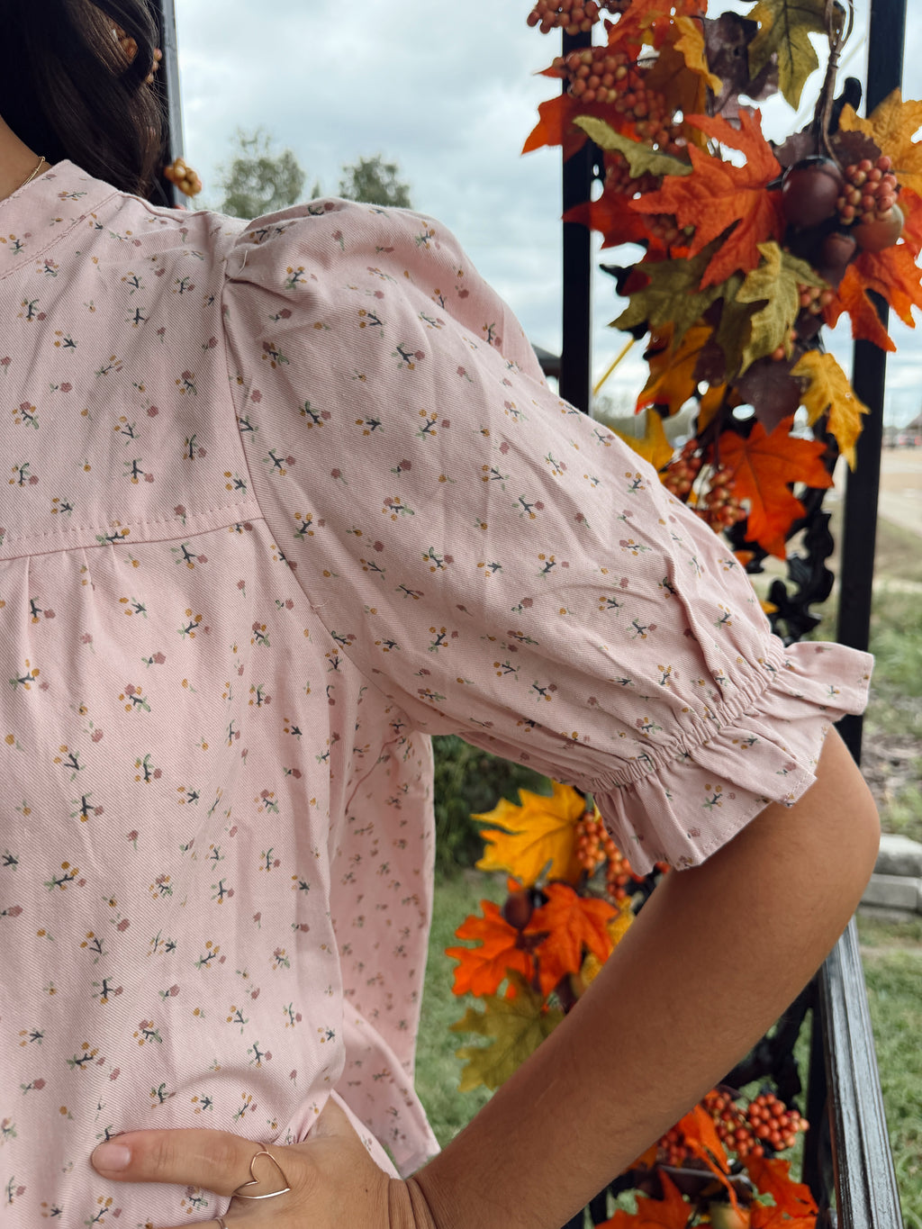 Pink Floral Button Up