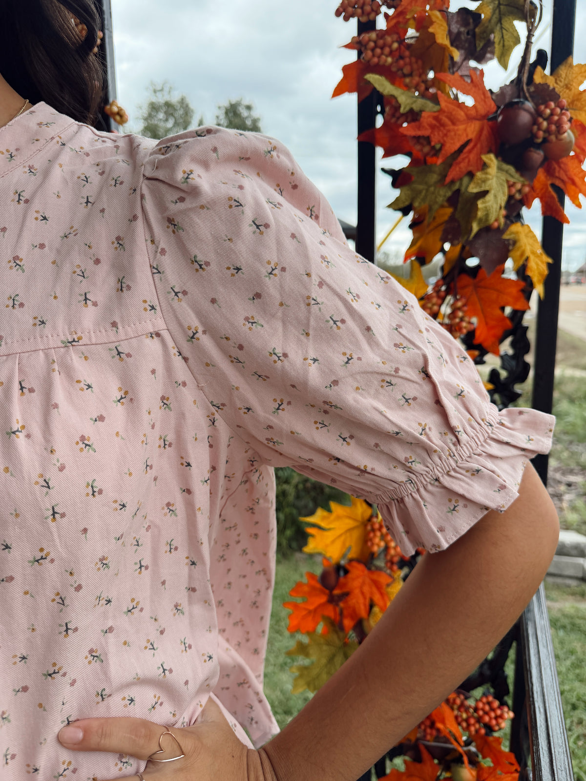 Pink Floral Button Up