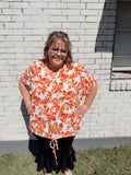 Curvy Orange Floral Top