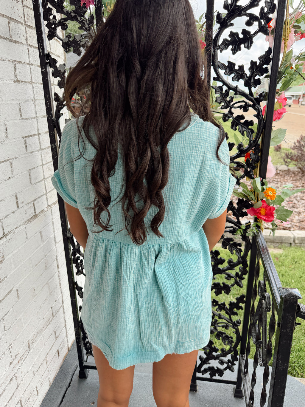 Zenana Washed Dusty Teal Shirt