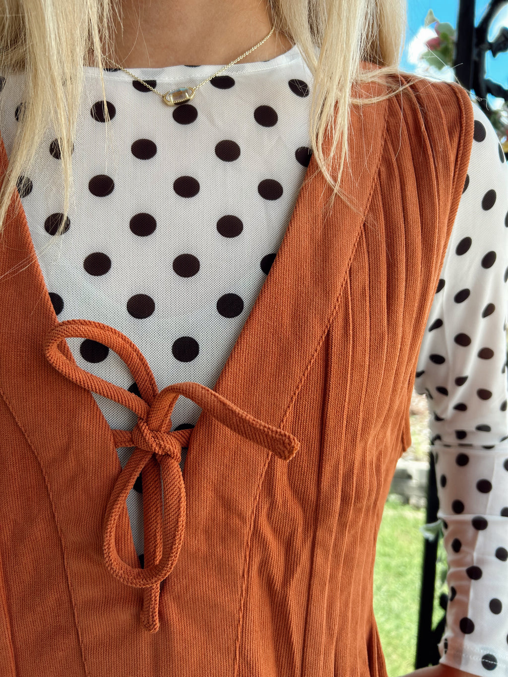 Orange Corduroy Romper