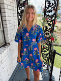 Blue Missy Pink Floral Dress