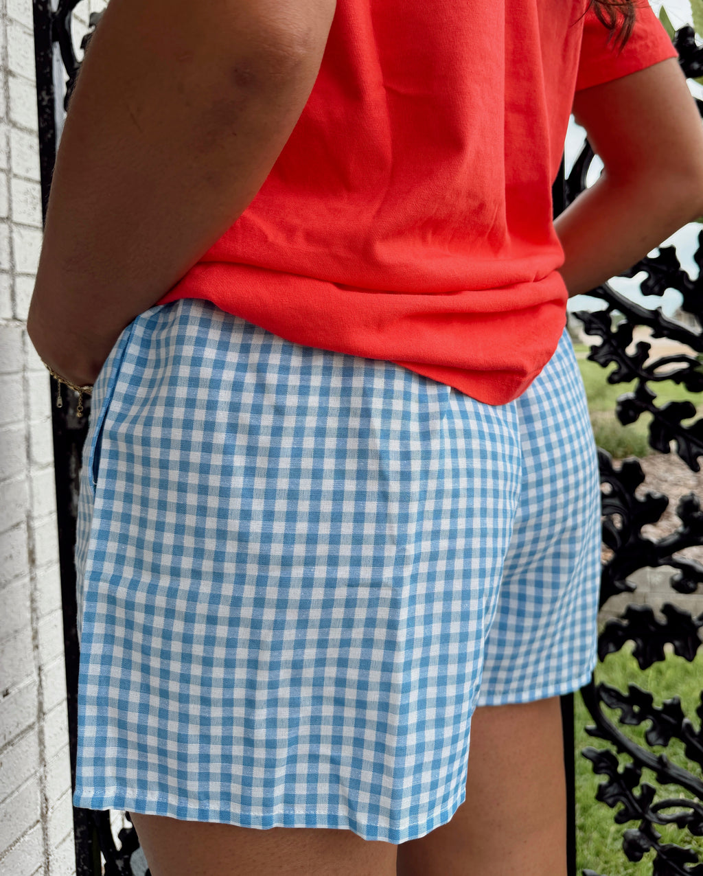 Blue Gingham Shorts