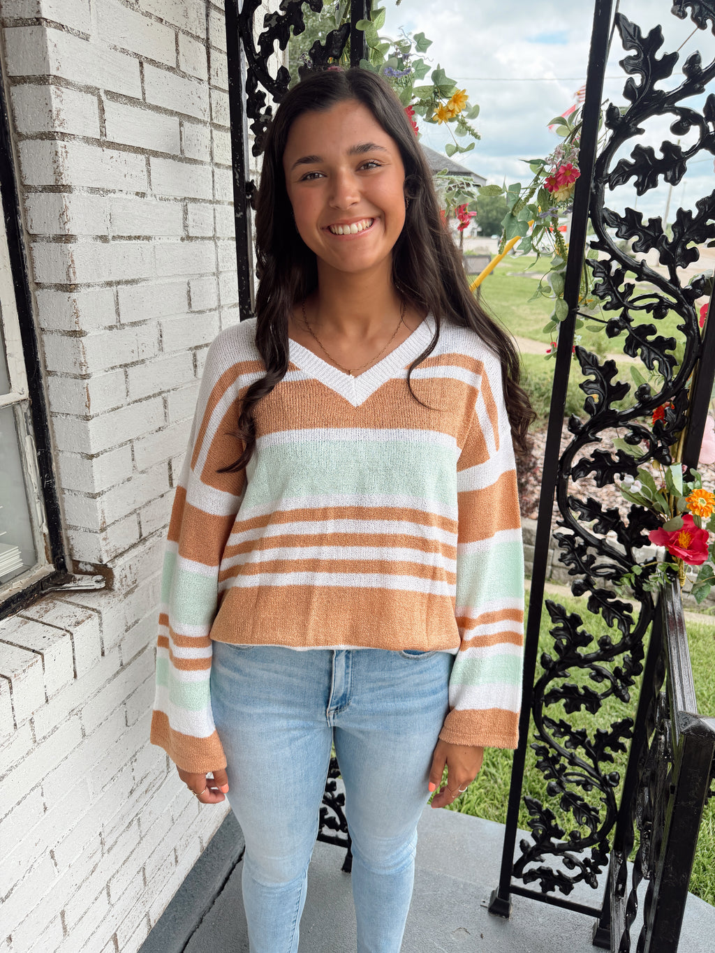Orange Multicolor Sweater
