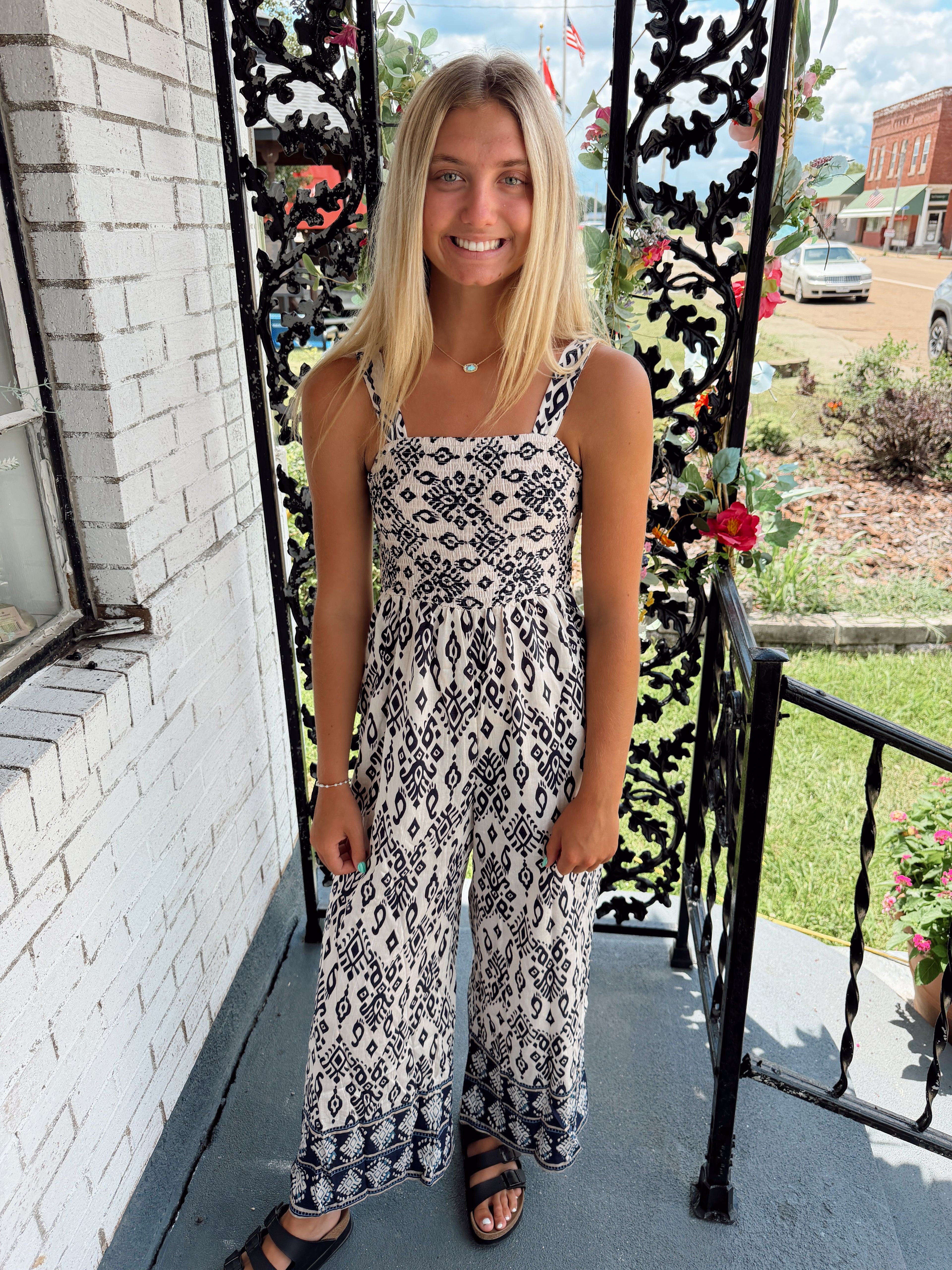 Navy Boho Romper