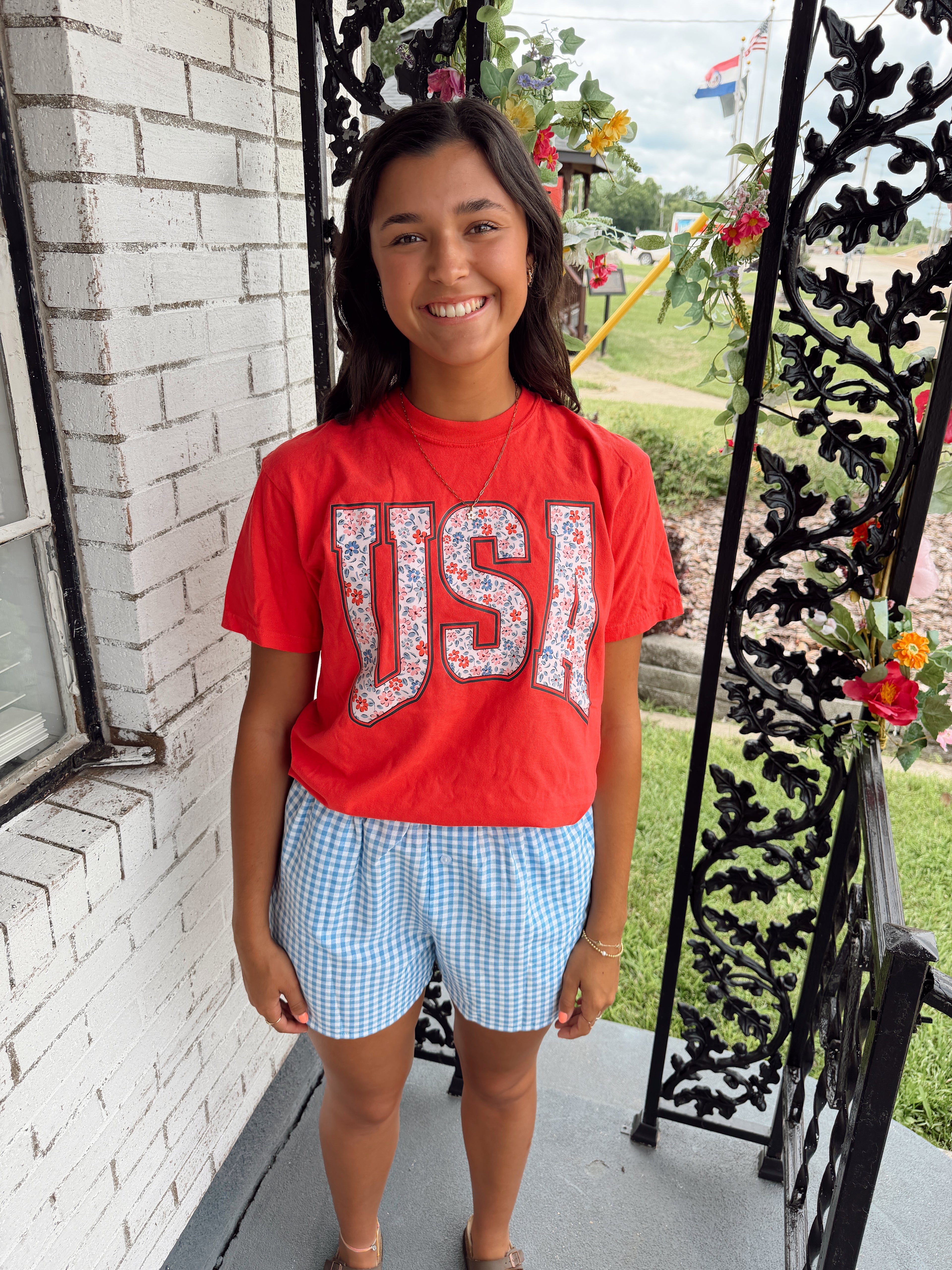 Red USA Graphic Tee