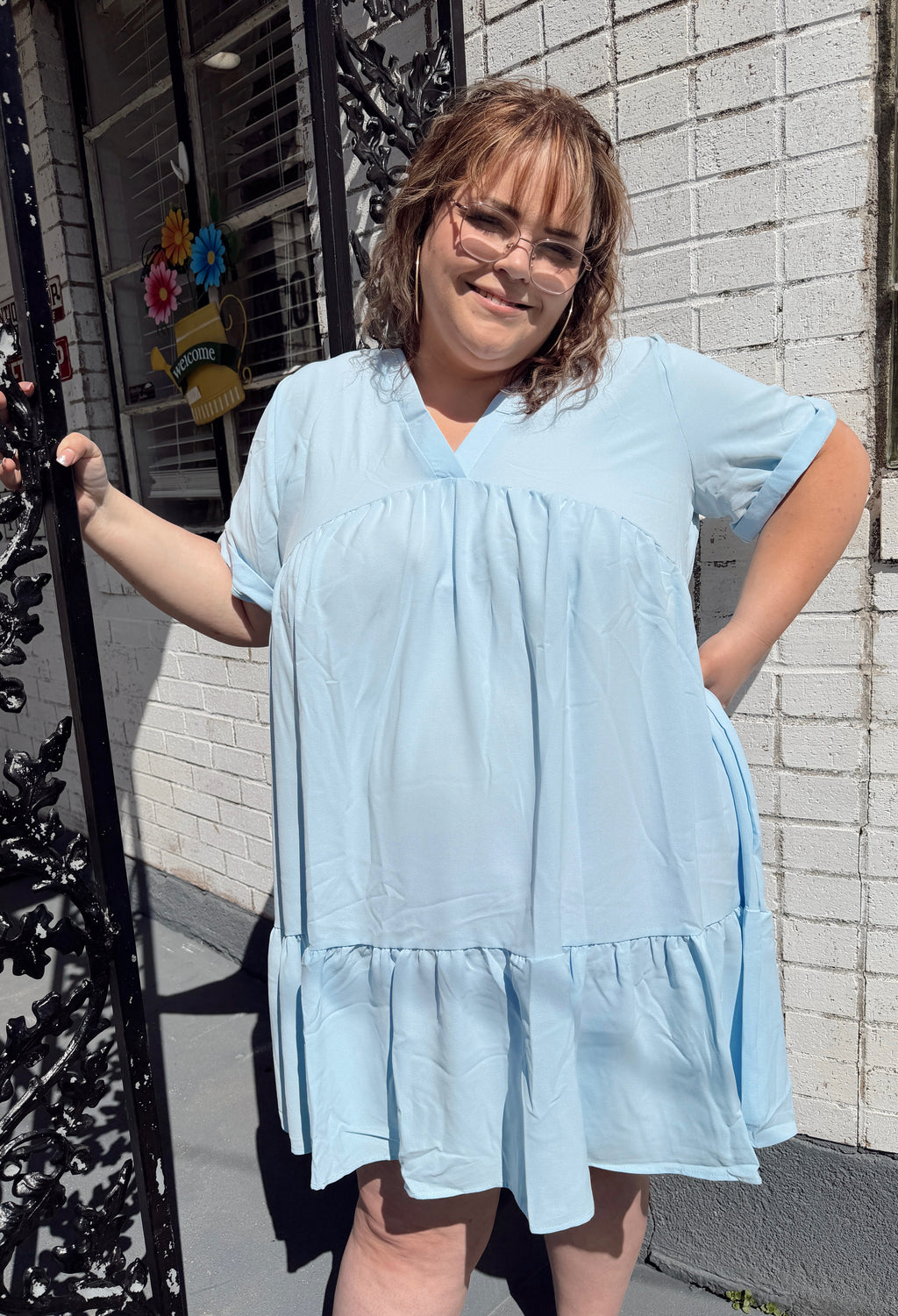 Sky Blue Solid Dress