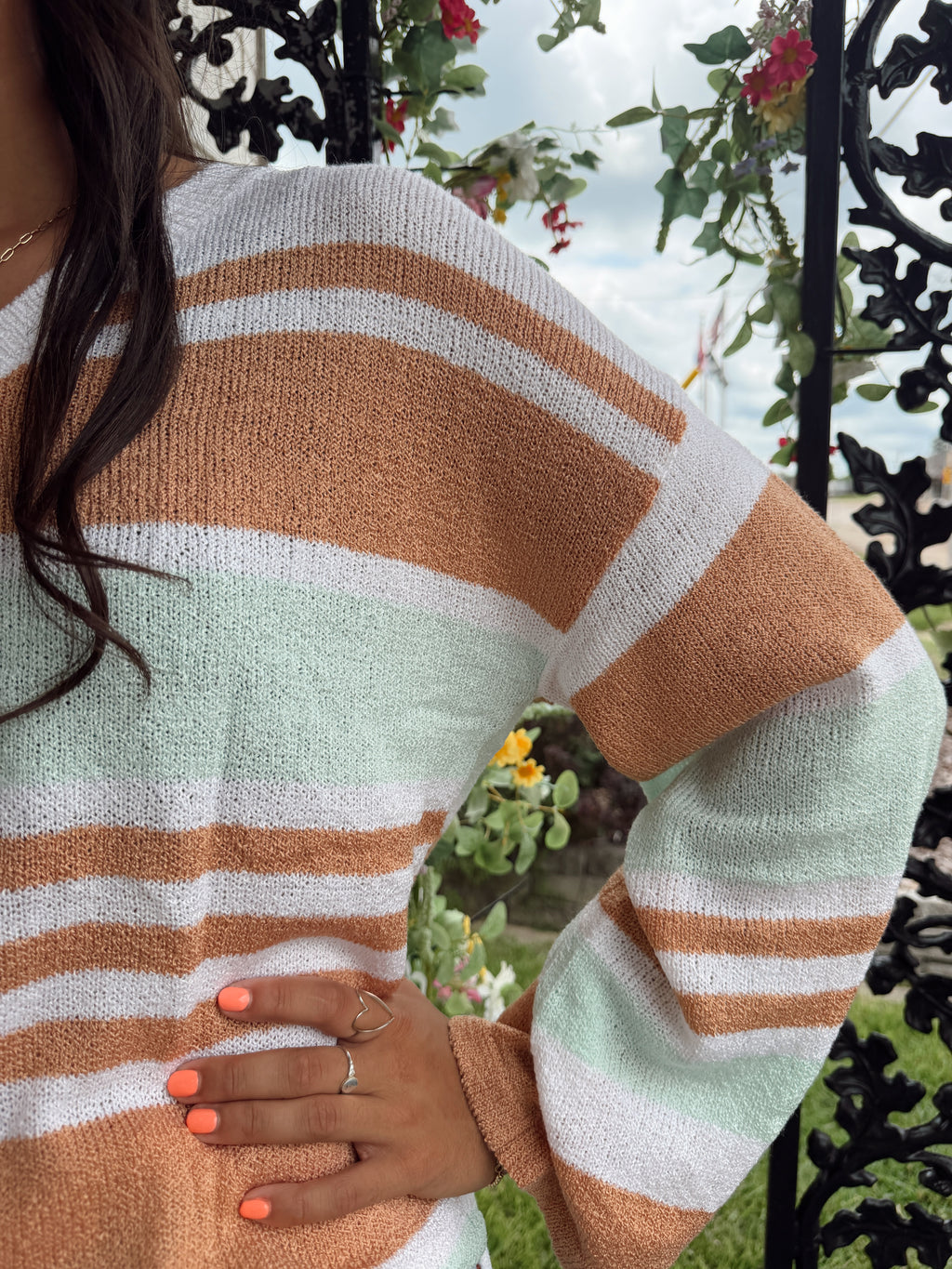 Orange Multicolor Sweater