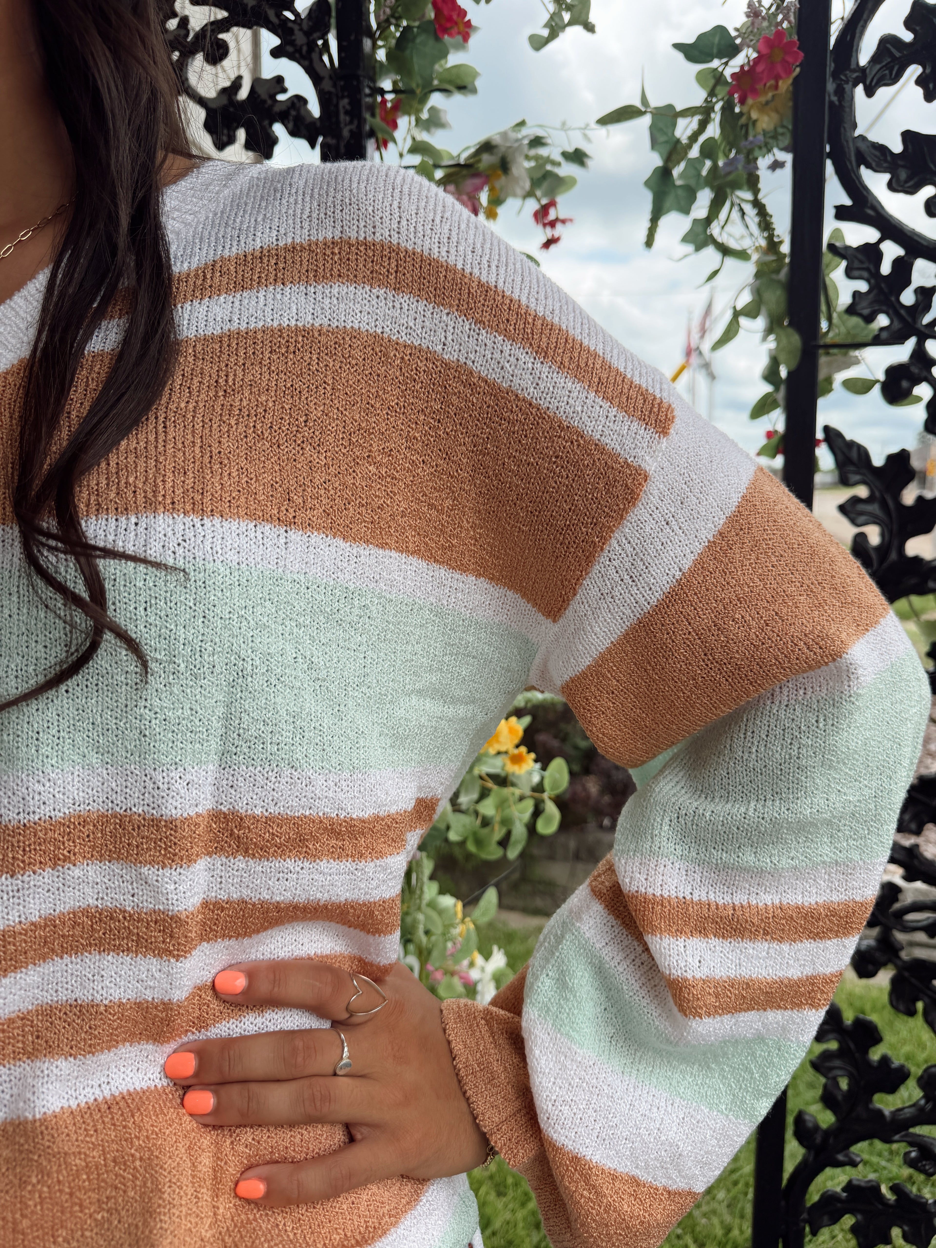 Orange Multicolor Sweater