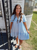 Sky Blue Solid Dress