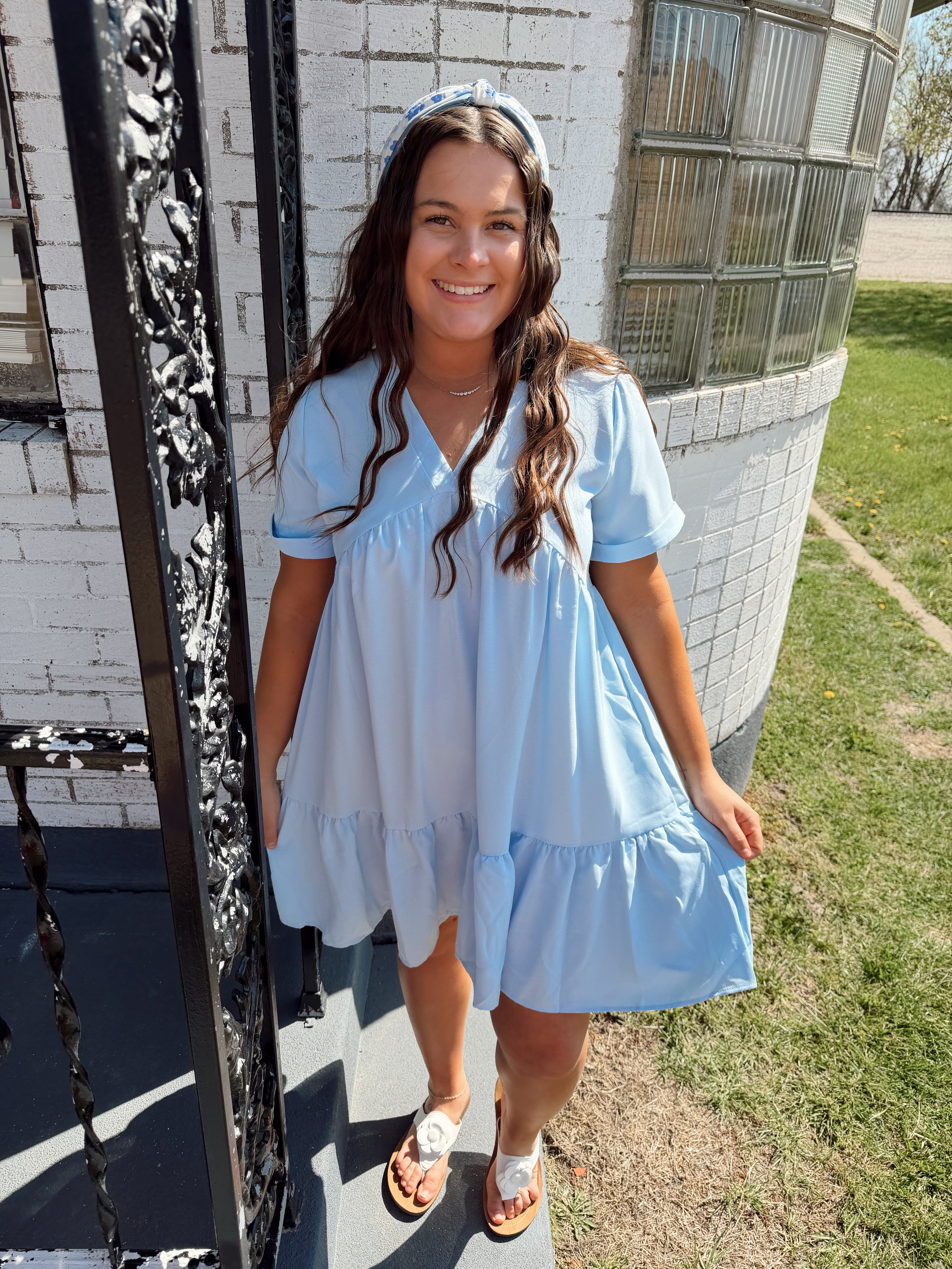 Sky Blue Solid Dress