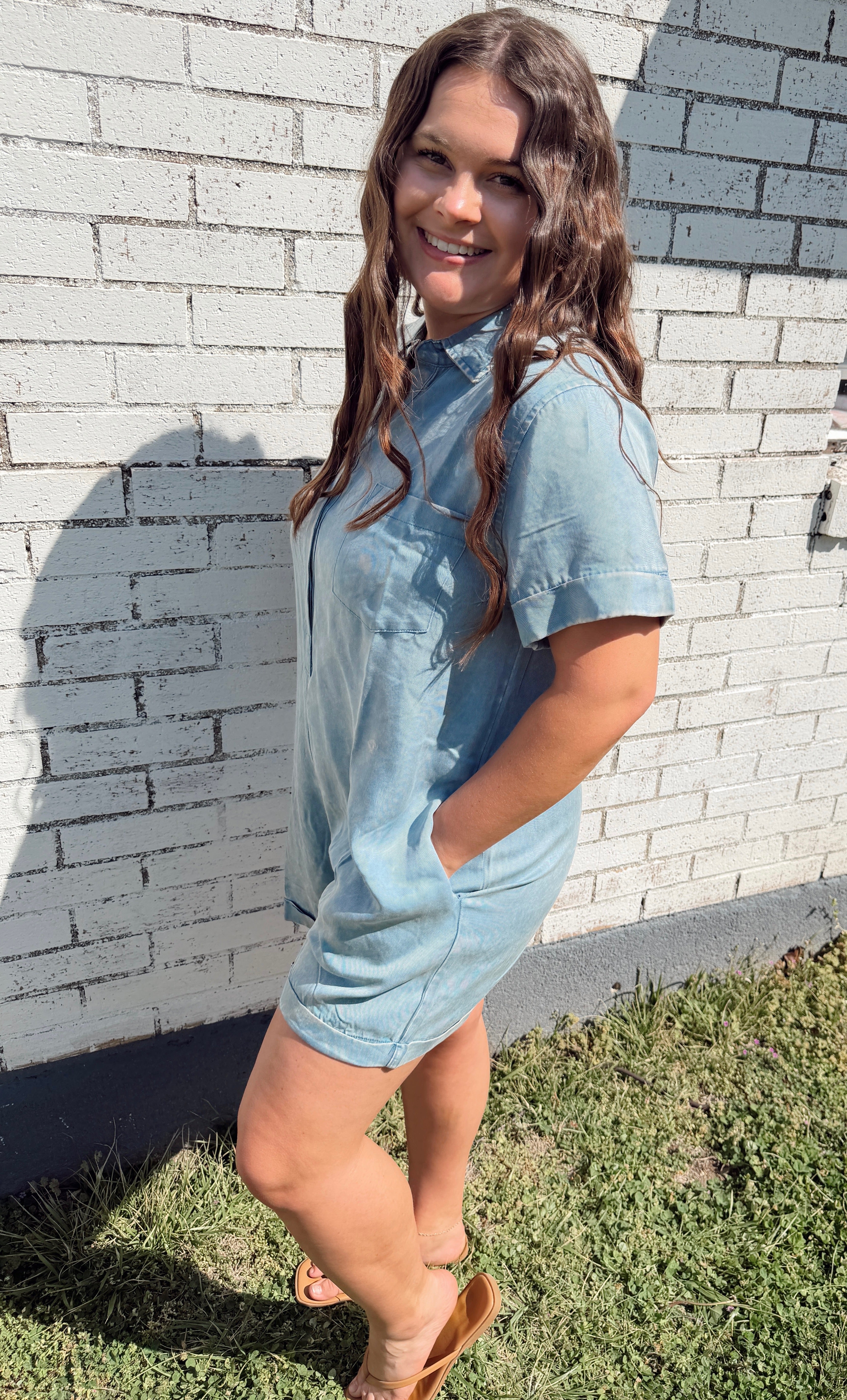 Zenana Mineral Washed Romper