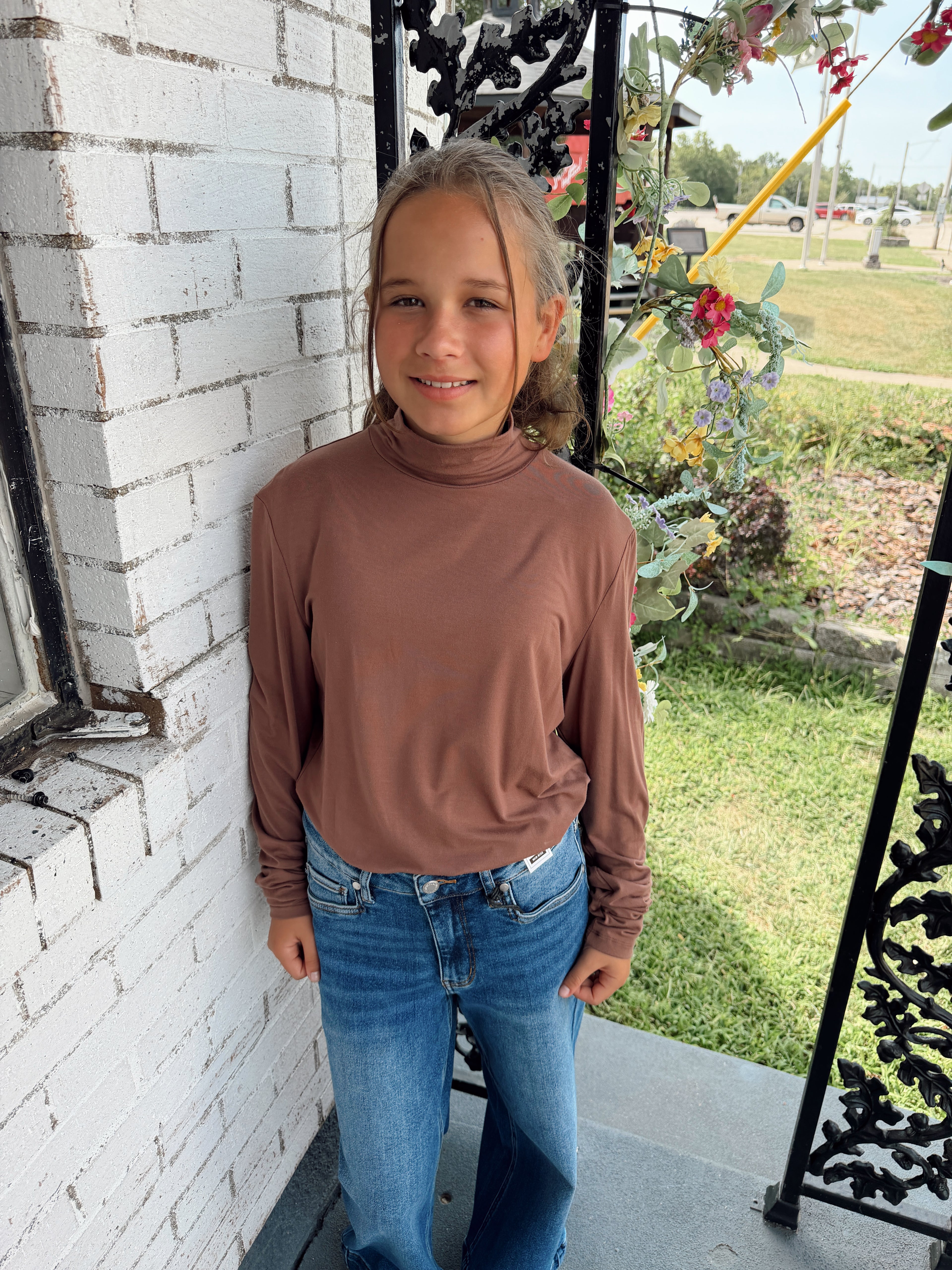 Brown Long Sleeve Top