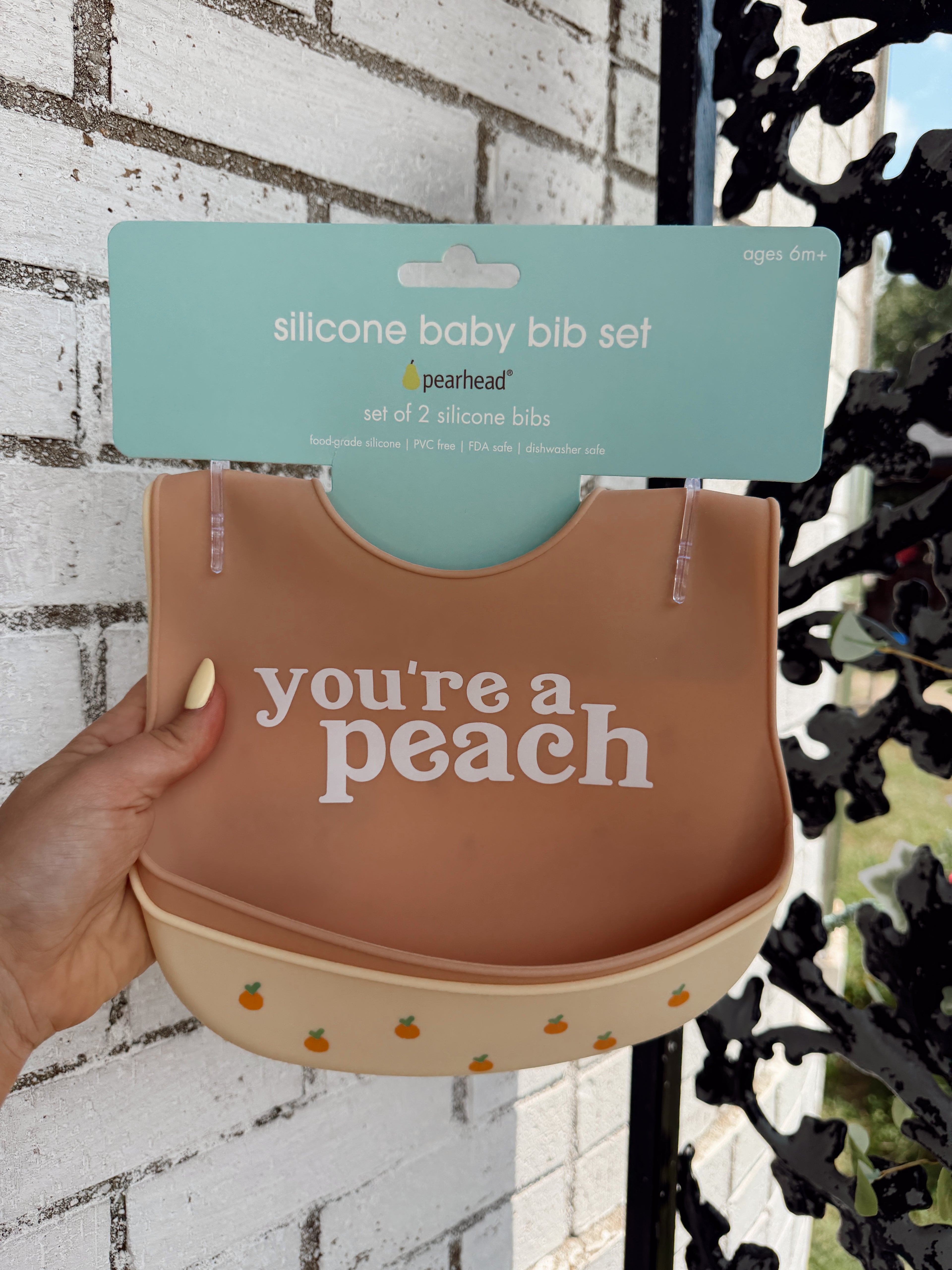 You're a Peach Silicone Baby Bibs Set of 2