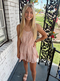 Lace Up Tiered Romper