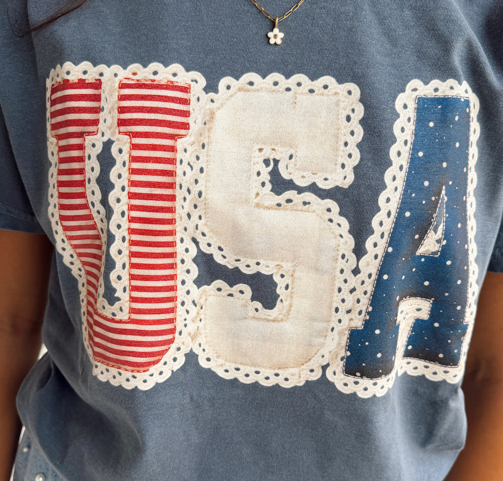 Blue USA Graphic Tee
