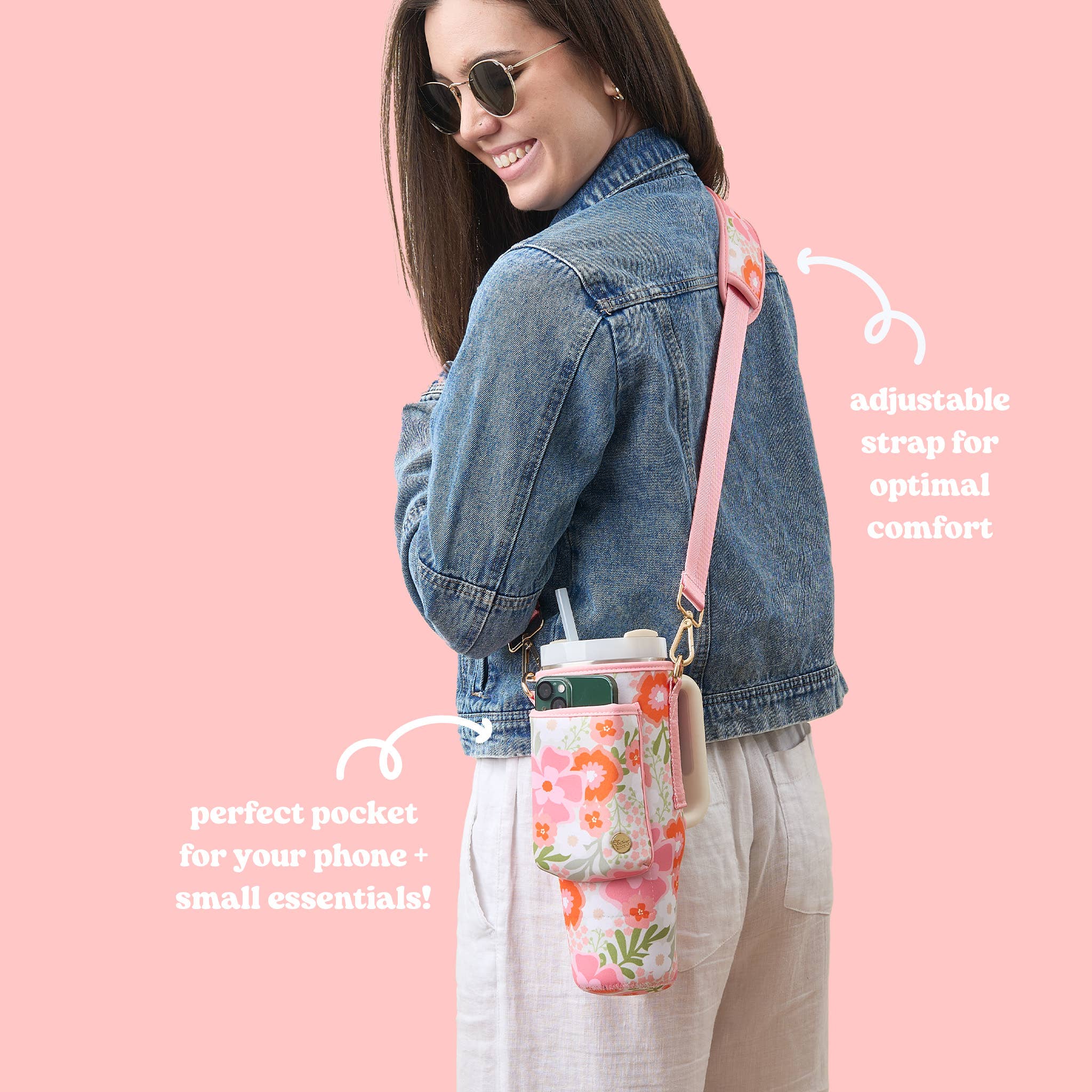 Tumbler Sling-Beyond Blooms Pink Orange