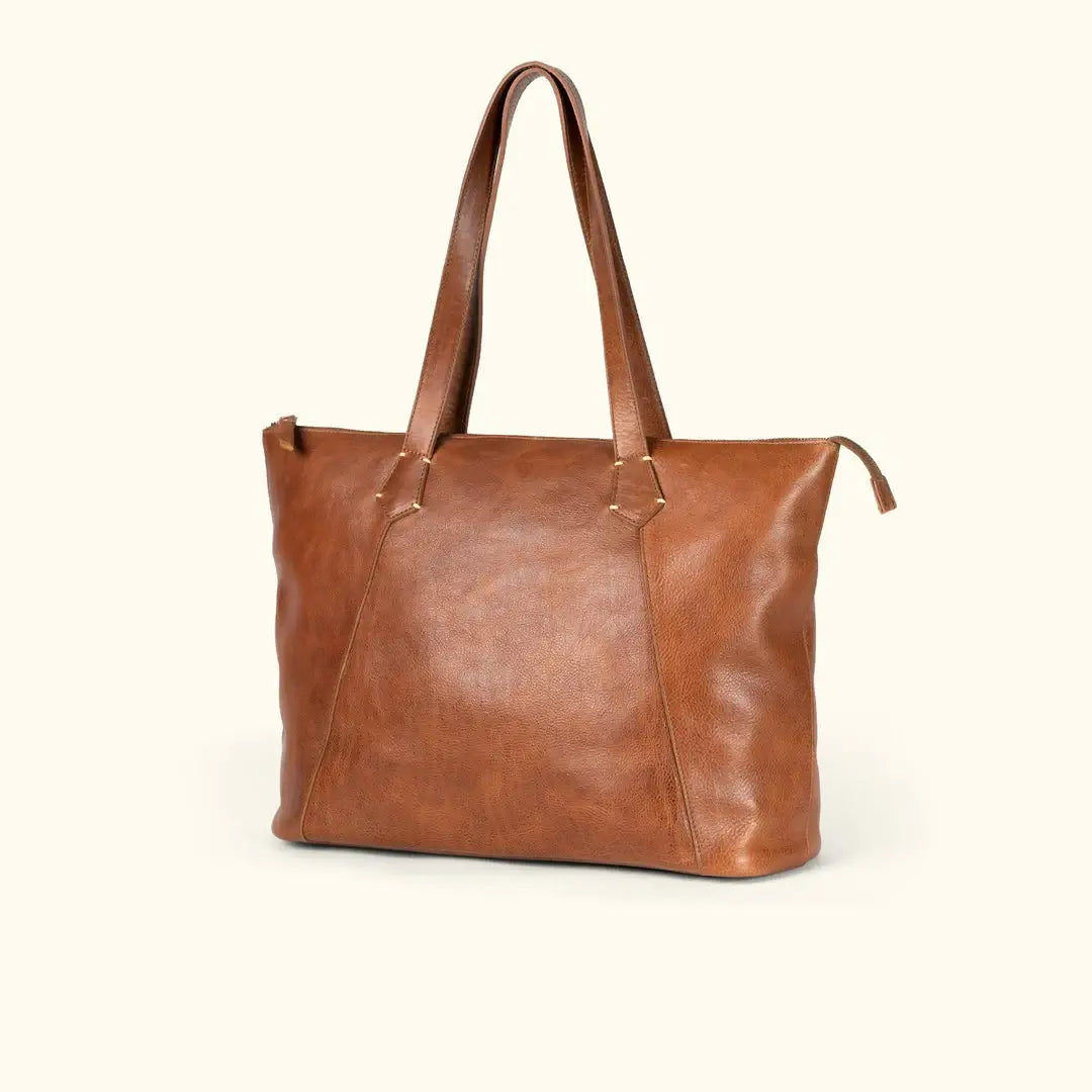Handmade Buffalo Leather Tote Bag for Women—19 Inches
