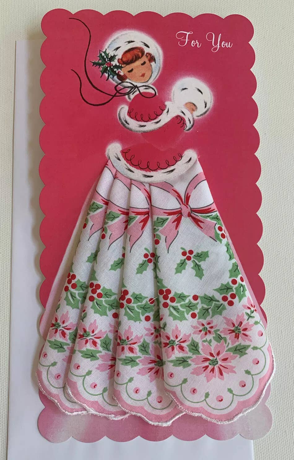 Holiday Lady Keepsake Hankie Card