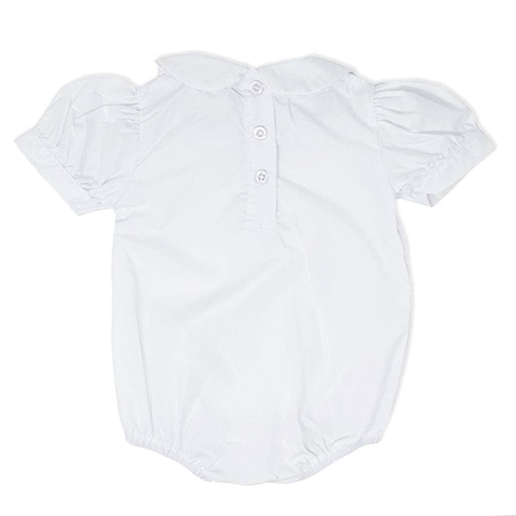 Girls Short Sleeve Peter Pan Collar Bodysuit