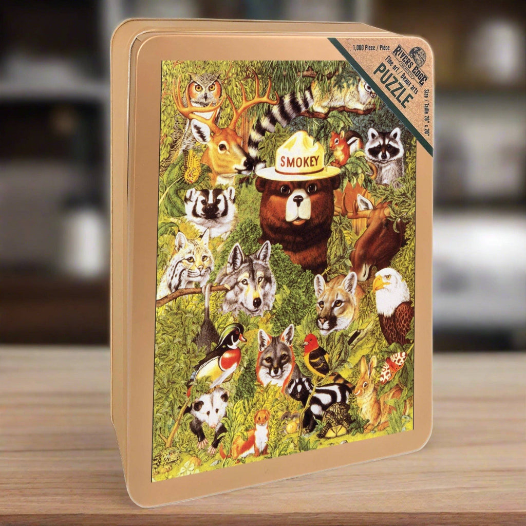 Puzzle in Tin 1000-Piece-Smokey and Friends