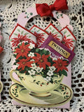 Christmas Teacup Handkerchief Cards