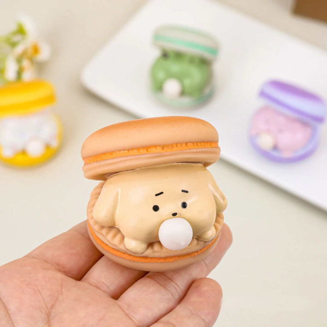 Squishy Toy Cute Animal Spit Bubble Burger, Sensory Fidget Stress Ball