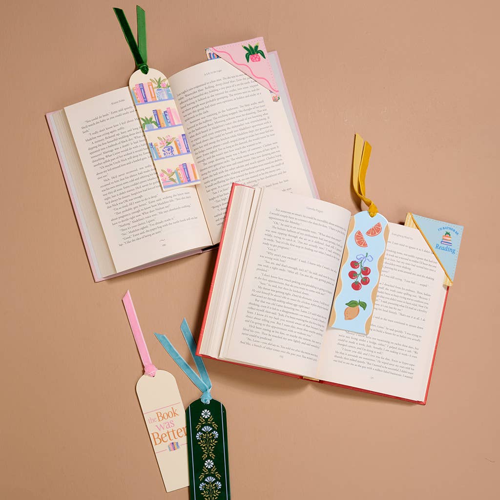Acrylic Bookmark–Dainty Floral Navy