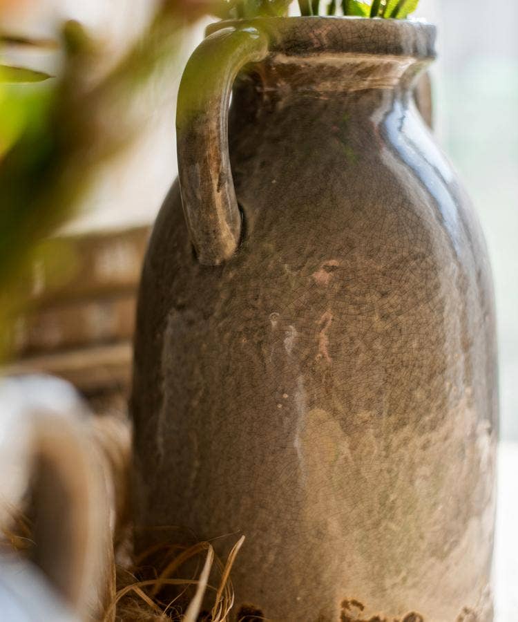 Binglie Glazed Pottery Vase with Handles