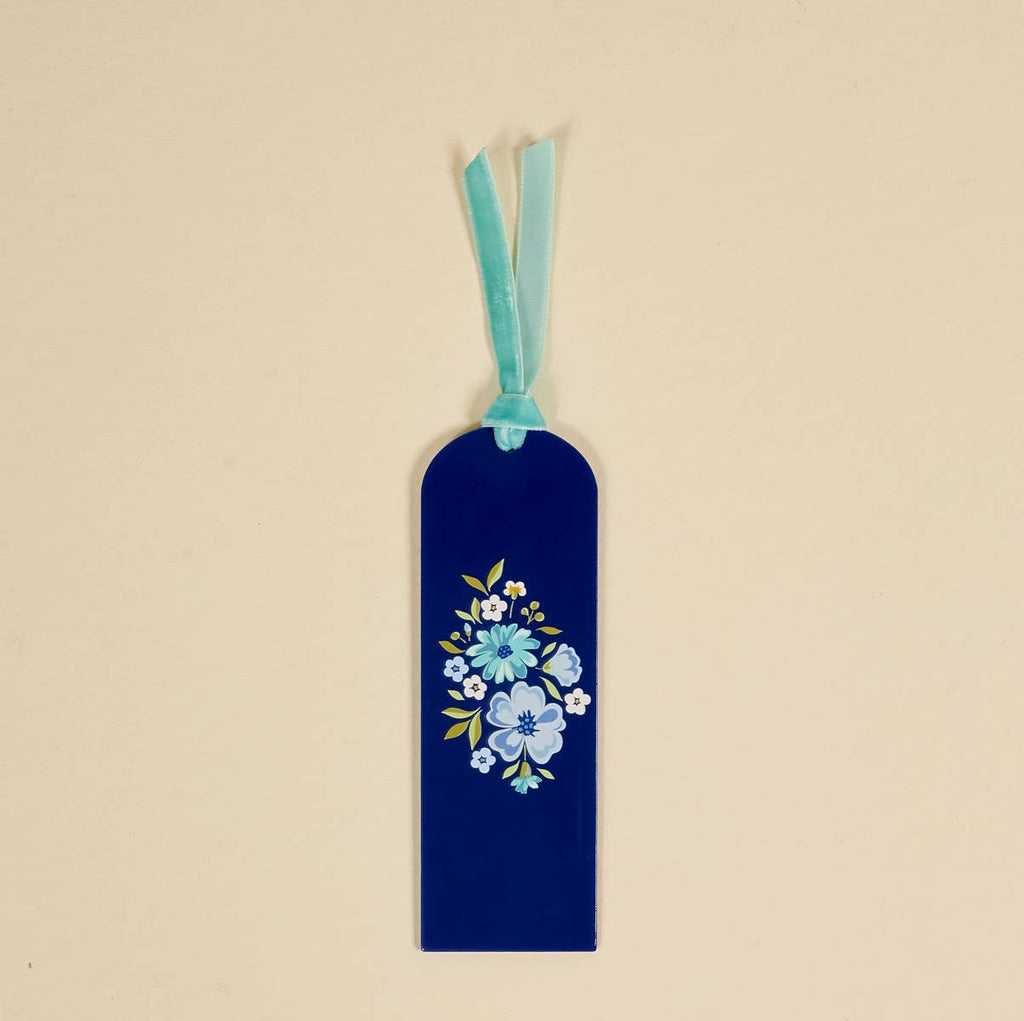 Acrylic Bookmark–Dainty Floral Navy