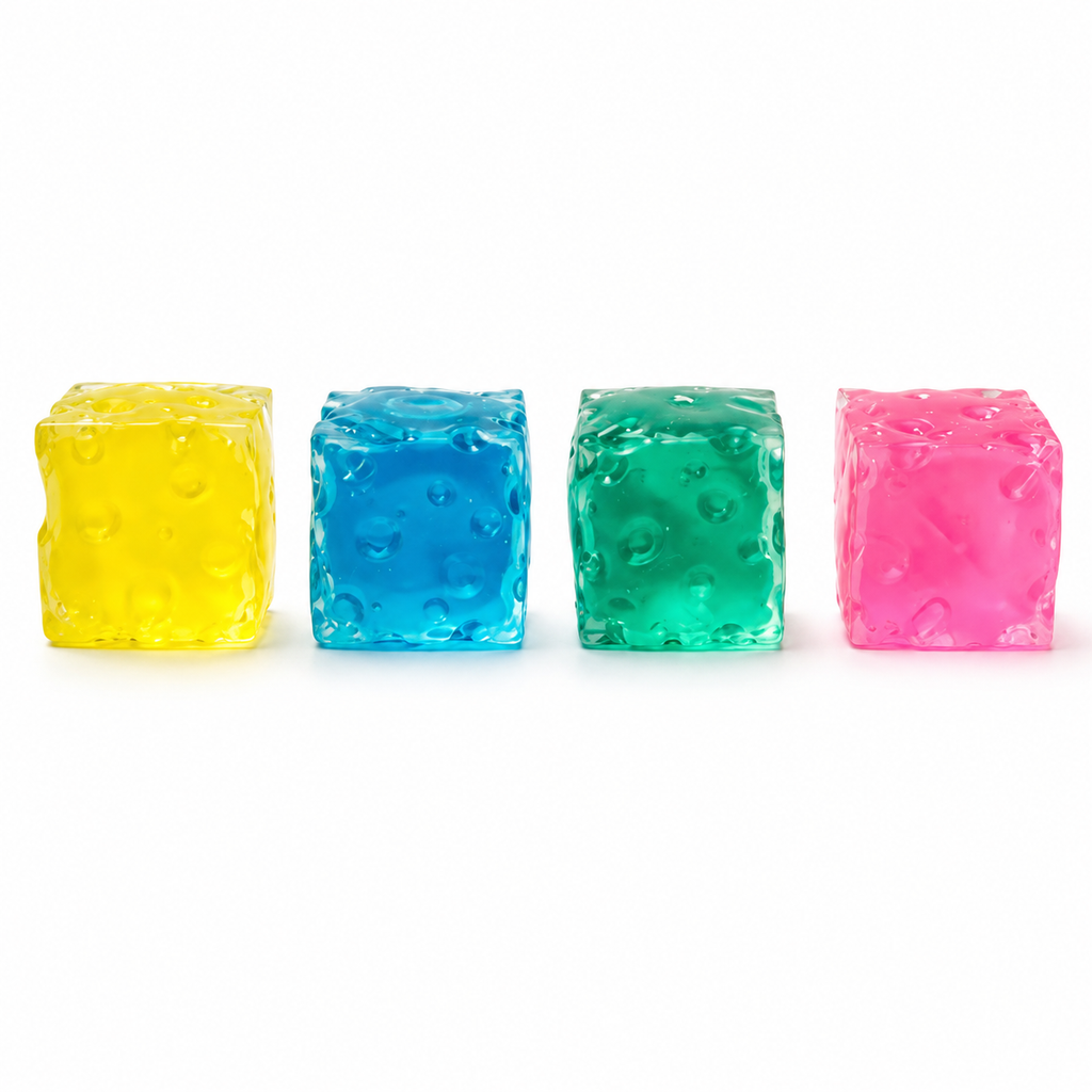 Colorful Coconut Oil Squishy Cheese Cubes