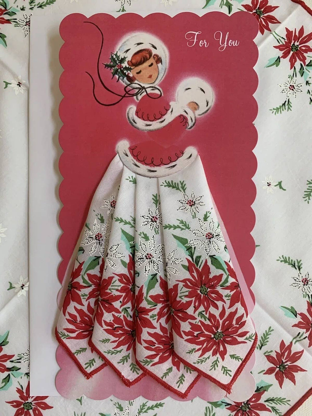 Holiday Lady Keepsake Hankie Card
