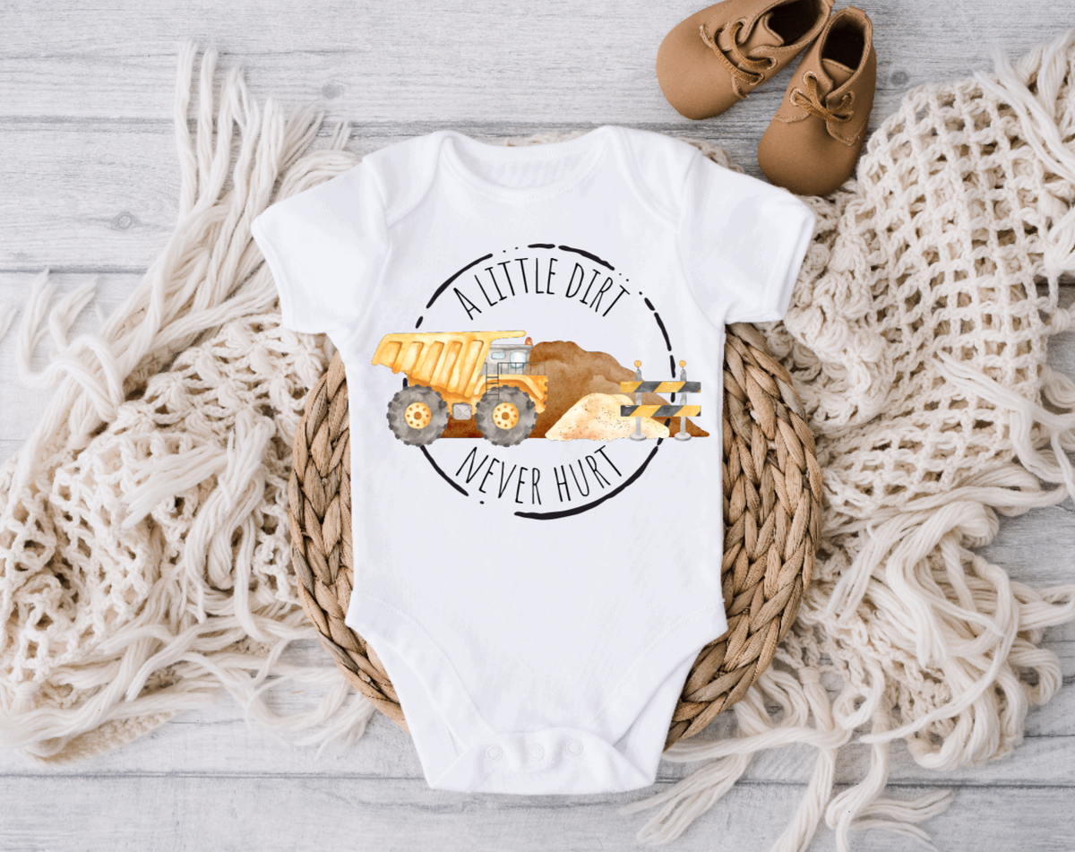 A Little Dirt Never Hurt Dump Truck Onesie