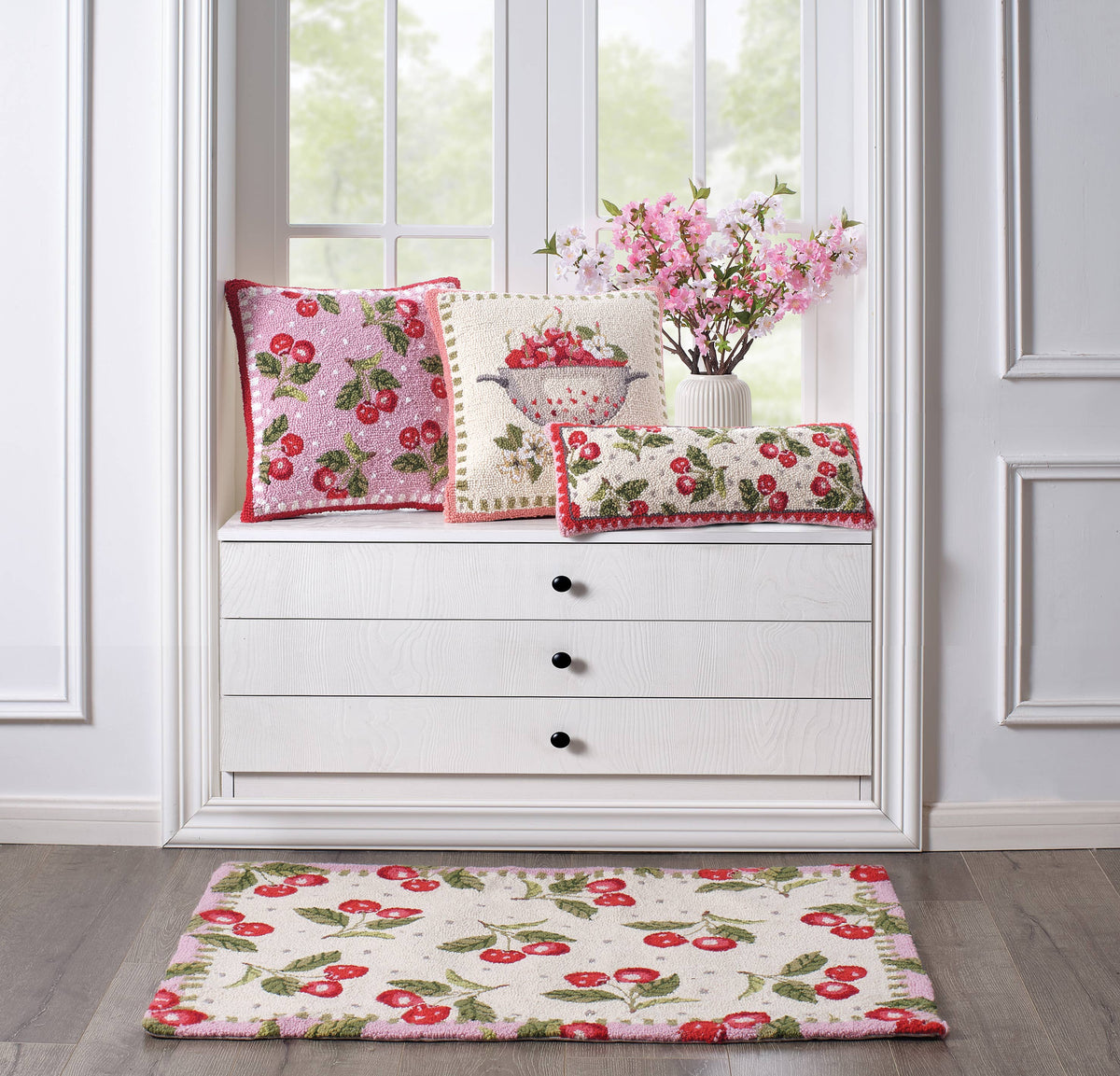 Sweet Cherry Hook Rug - Suzanne Nicoll