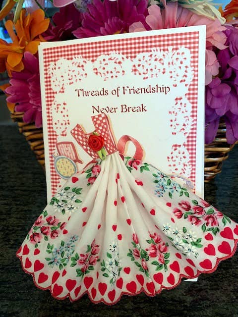 Retro Apron Keepsake Hanky Card