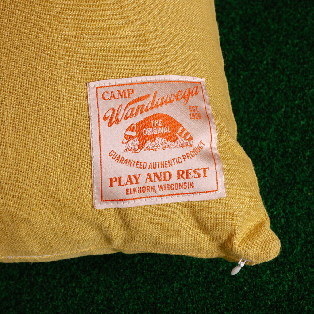 CAMP WANDAWEGA POINTER CHAINSTITCHED PILLOW- Camp W